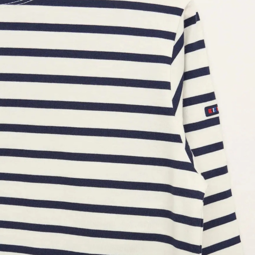 Batela Spain Women’s Navy & White Nautical Striped Long Sleeve Tee Shirt 42 M 10 - Picture 12 of 15